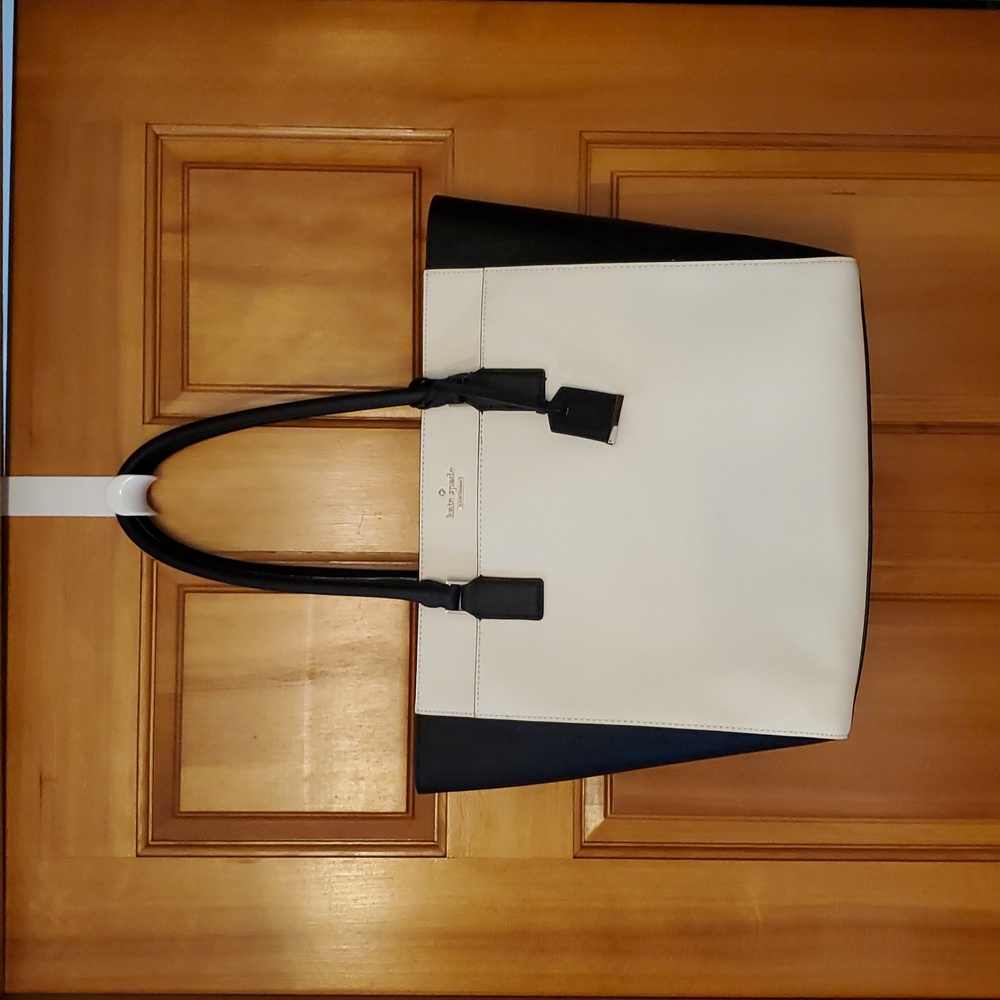 Kate Spade‎ New York Cameron Street Havana Color Block Black and White Tote Bag - Picture 4 of 15